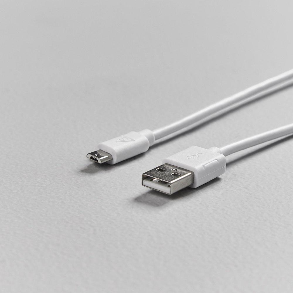 Smartline Smartline 1m Micro USB Laddningskabel Vit - Teknikhallen.se