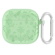  AirPods 4 Skal Med Motiv Blommor Silikon Gr&ouml;n - Teknikhallen.se