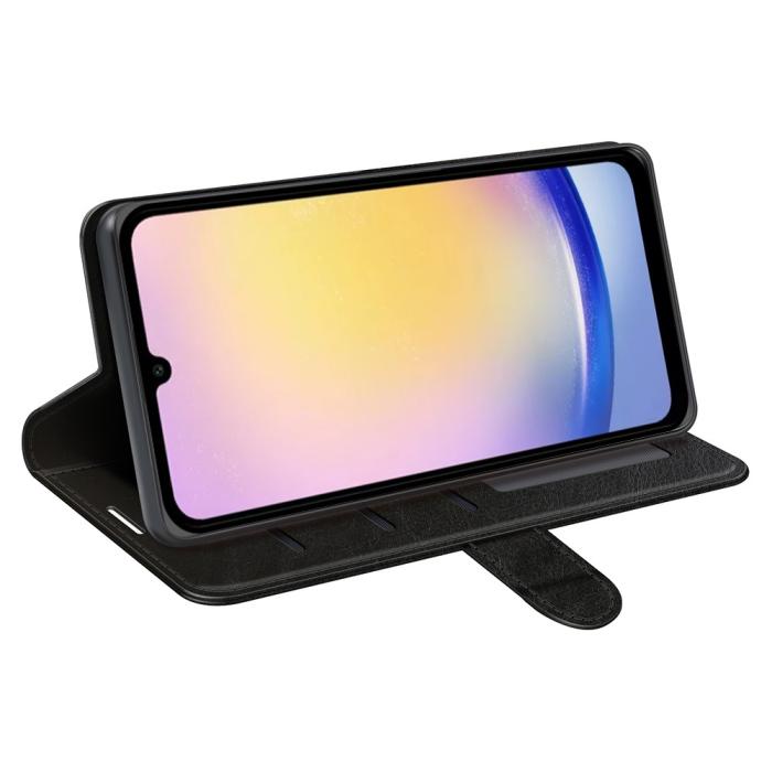 Bild 3,  Samsung Galaxy A26 5G Fodral Crazy Horse Läder Svart - Teknikhallen.se