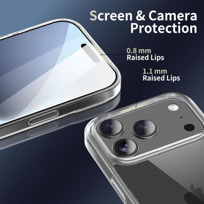 Bild 3, Tech-Protect Tech-Protect iPhone 17 Pro Max Skal FlexAir Hybrid Transparent - Teknikhallen.se