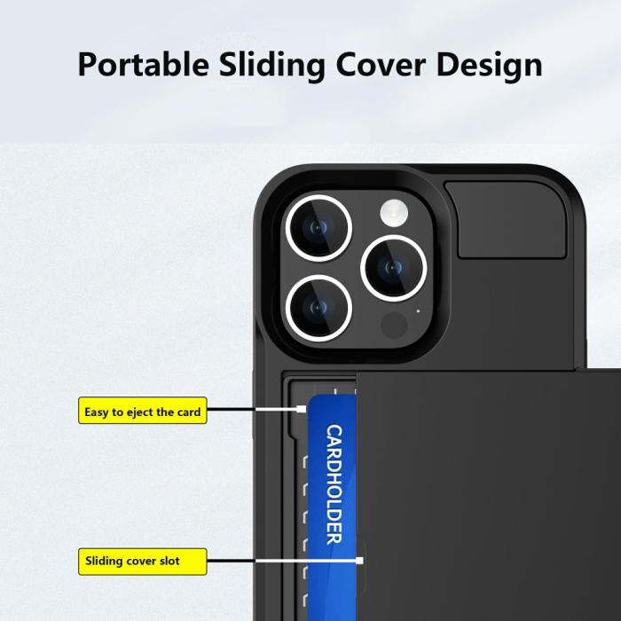 Bild 3,  iPhone 15 Skal Hybrid Armor Med Kortfack Svart - Teknikhallen.se