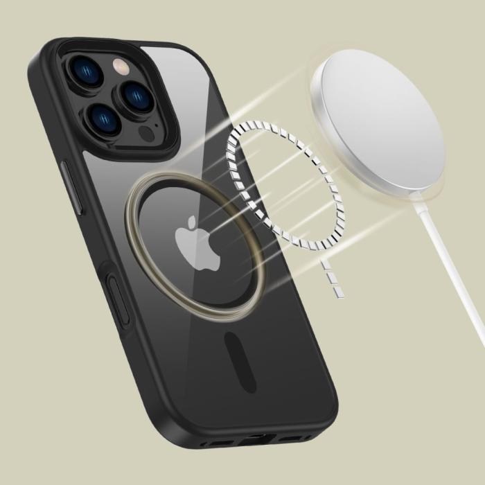 Bild 4, Tech-Protect Tech-Protect iPhone 16 Pro Skal MagSafe MagMat Svart/Transparent - Teknikhallen.se