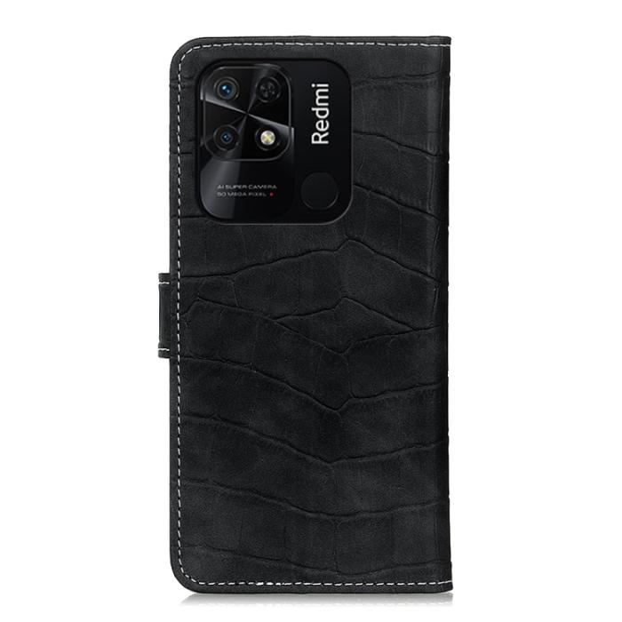 Bild 3,  Xiaomi Redmi 10C Fodral Krokodil Textur Svart - Teknikhallen.se