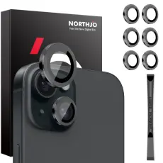 NORTHJO NORTHJO iPhone 15/15 Plus/14/14 Plus Linsskydd 3-PACK Svart - Teknikhallen.se