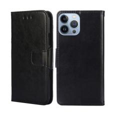  iPhone 14 Pro Fodral L&auml;der Solid Svart - Teknikhallen.se