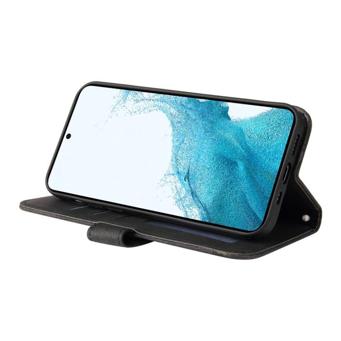Bild 3,  Samsung Galaxy A54 5G Fodral Skin Touch Läder Svart - Teknikhallen.se