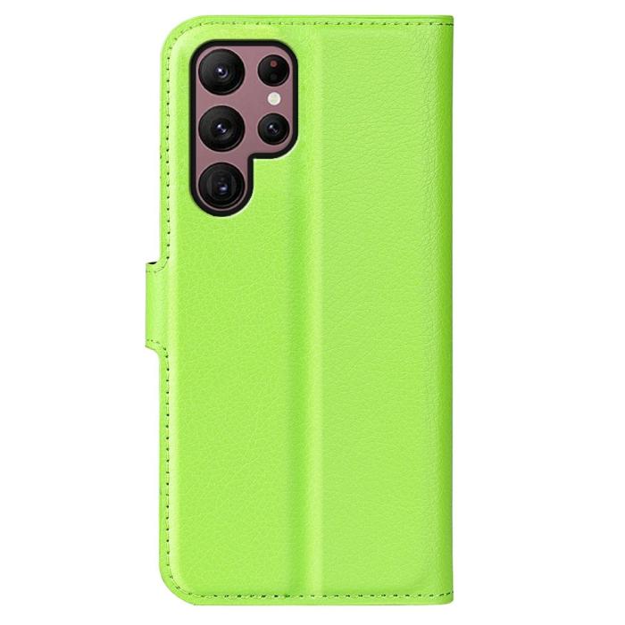 Bild 6,  Samsung Galaxy S23 Ultra Fodral Litchi Läder Grön - Teknikhallen.se