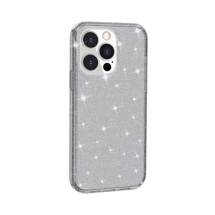 Bild 2,  iPhone 14 Pro Max Skal Shockproof Glitter TPU Grå - Teknikhallen.se