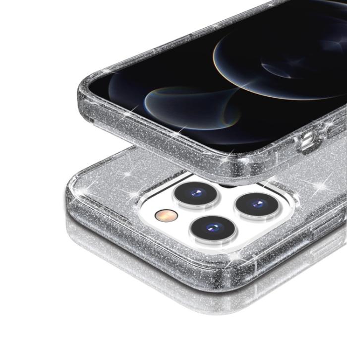 Bild 5,  iPhone 14 Pro Max Skal Shockproof Glitter TPU Grå - Teknikhallen.se