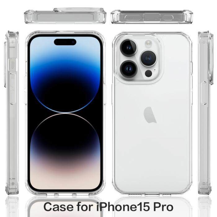 Bild 2,  iPhone 15 Pro Skal Akryl/TPU Shockproof Svart - Teknikhallen.se