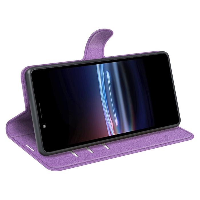 Bild 5,  Sony Xperia Pro-I Fodral Litchi Textur Lila - Teknikhallen.se