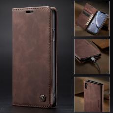 CASEME iPhone XR - CASEME Retro Pl&aring;nboksfodral - M&ouml;rk Brun - Teknikhallen.se