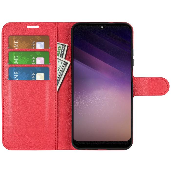 Bild 4,  Samsung Galaxy A03 Fodral Litchi Läder Röd - Teknikhallen.se