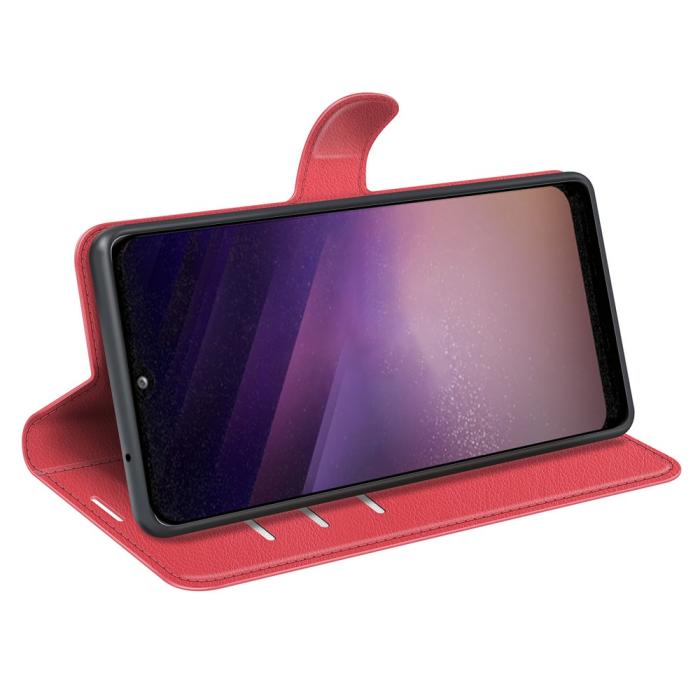 Bild 5,  Samsung Galaxy A03 Fodral Litchi Läder Röd - Teknikhallen.se