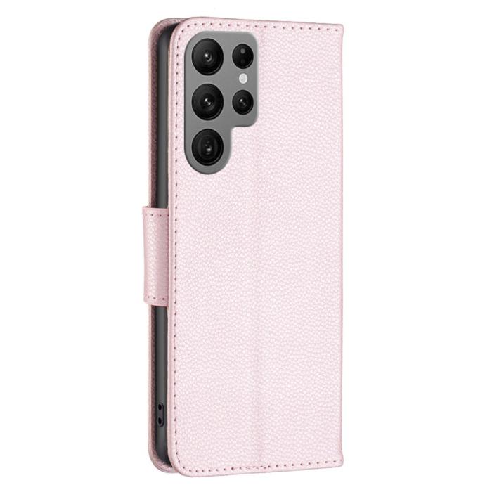 Bild 5,  Samsung Galaxy S24 Ultra Fodral Litchi Shark Roséguld - Teknikhallen.se