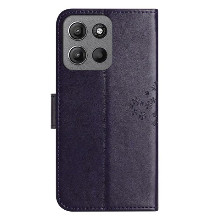 Bild 5,  Motorola Moto G86 Power/G86 5G Fodral Träd Tryck Mörk Lila - Teknikhallen.se