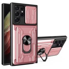  Samsung Galaxy S22 Ultra Skal Hybrid Armor Ring Ros&eacute;guld - Teknikhallen.se