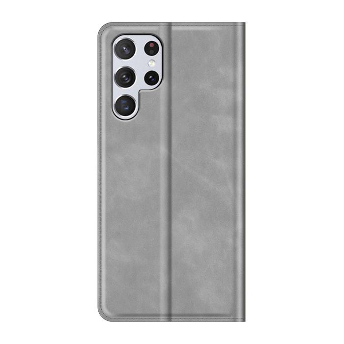 Bild 3,  Samsung Galaxy S22 Ultra Fodral Flip Läder Grå - Teknikhallen.se