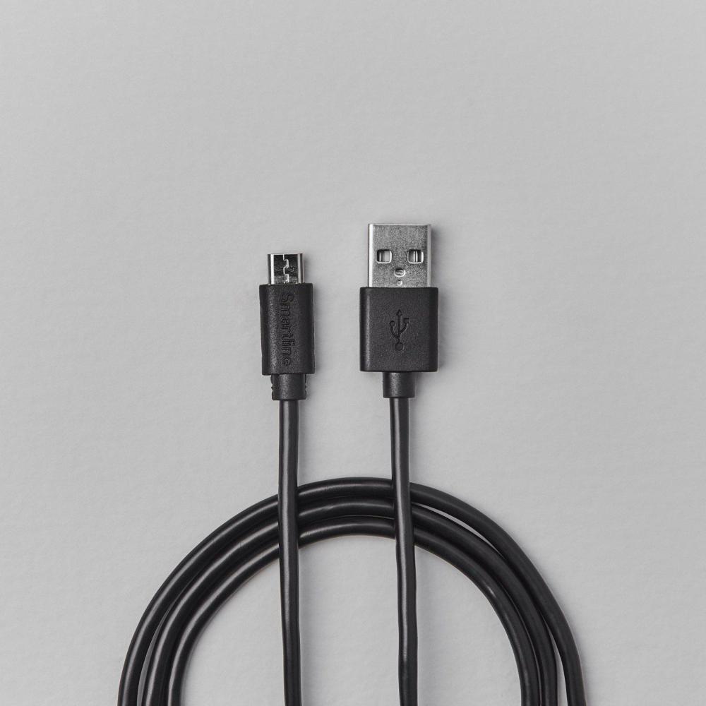 Smartline Smartline 2m Micro USB Laddningskabel Svart - Teknikhallen.se