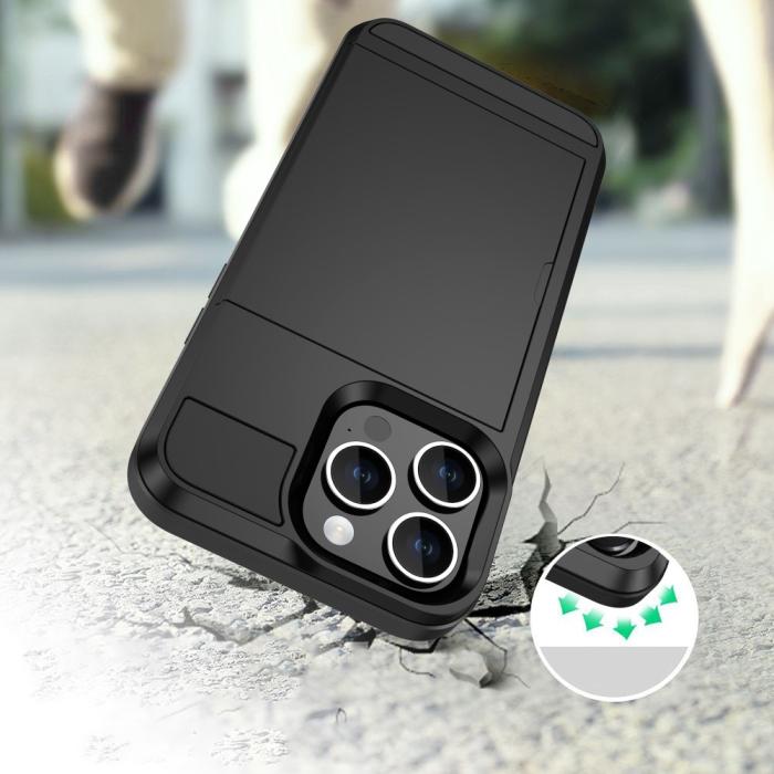 Bild 5,  iPhone 15 Skal Hybrid Armor Med Kortfack Svart - Teknikhallen.se