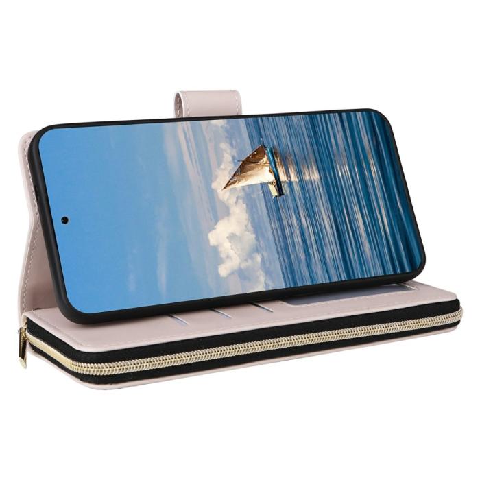 Bild 4,  Samsung Galaxy S25 Fodral Rhombus Läder Beige - Teknikhallen.se
