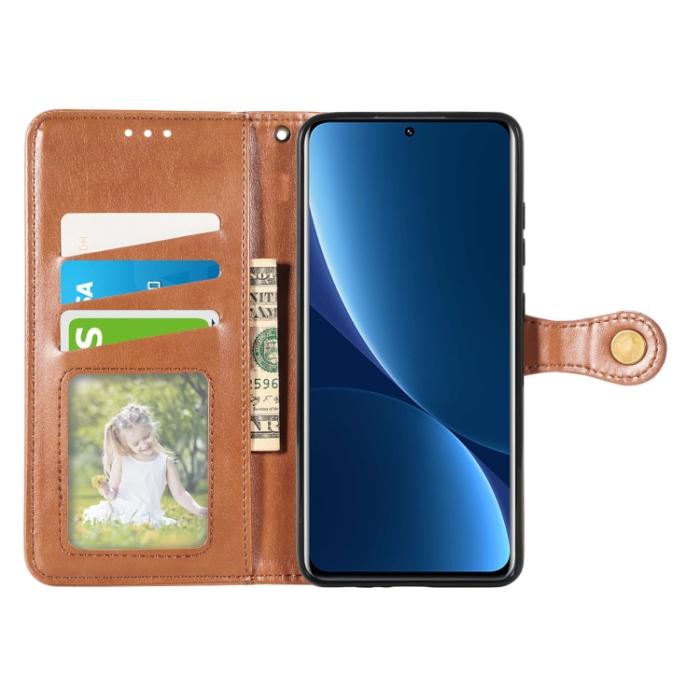 Bild 3,  Xiaomi 12 Pro Fodral Solid Läder Brun - Teknikhallen.se