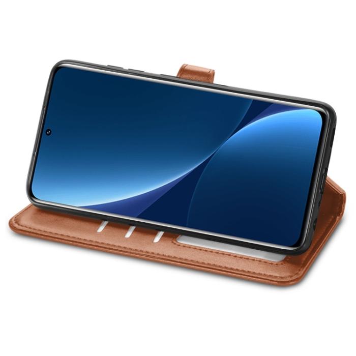 Bild 4,  Xiaomi 12 Pro Fodral Solid Läder Brun - Teknikhallen.se