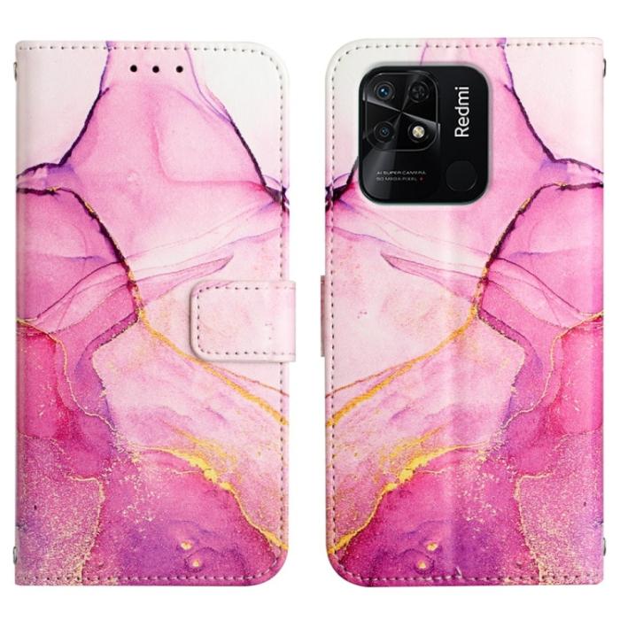 Bild 2,  Xiaomi Redmi 10C Fodral Marmor Rosa/Guld - Teknikhallen.se