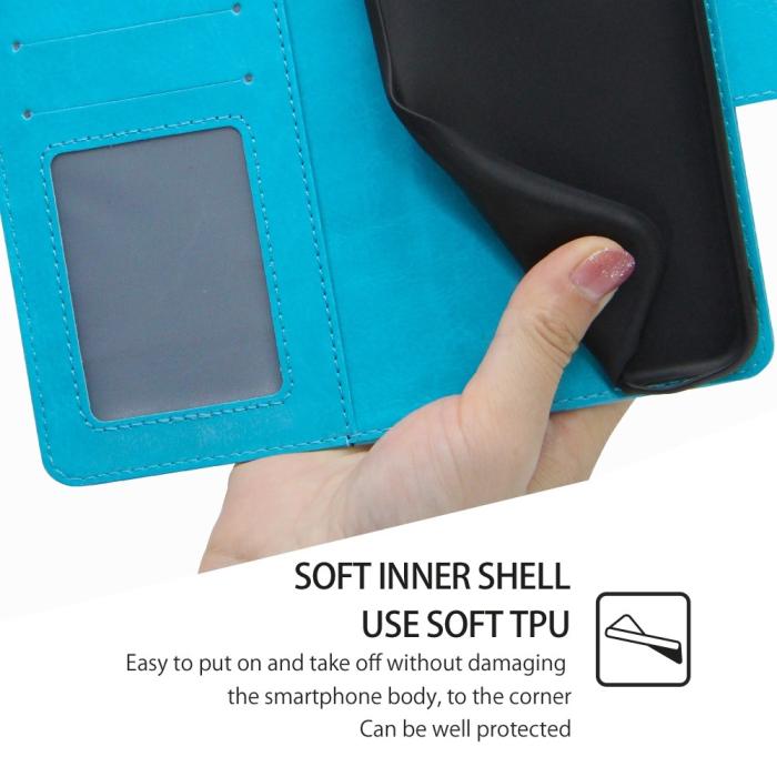 Bild 5,  Samsung Galaxy S23 Plus Fodral Läder Ljus Blå - Teknikhallen.se