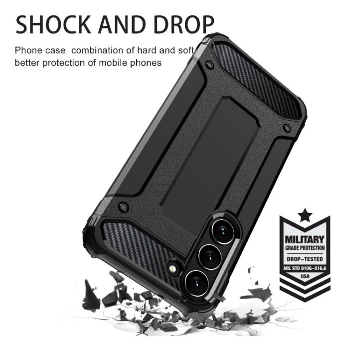 Bild 5,  Samsung Galaxy S23 Skal Shockproof Armor Hybrid Guld - Teknikhallen.se