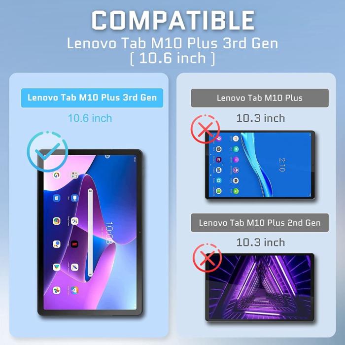 Bild 2,  Lenovo Tab M10 Plus Gen 3 2-PACK Skärmskydd Härdat Glas - Teknikhallen.se