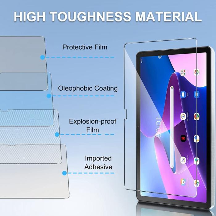 Bild 3,  Lenovo Tab M10 Plus Gen 3 2-PACK Skärmskydd Härdat Glas - Teknikhallen.se