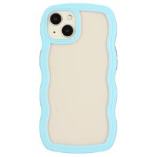  iPhone 14 Skal Wavy Hybrid Transparent/Bl&aring; - Teknikhallen.se