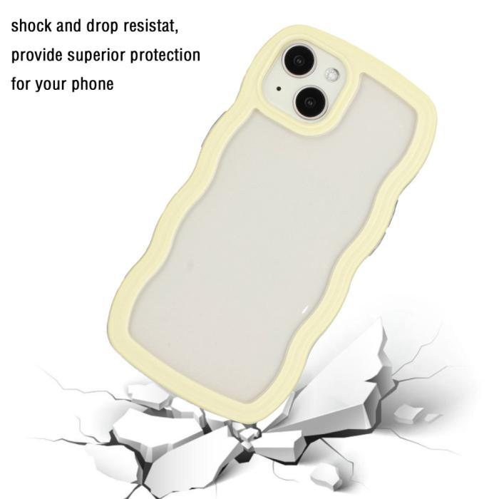 Bild 2,  iPhone 14 Skal Wavy Hybrid Transparent/Gul - Teknikhallen.se