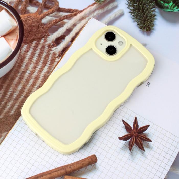 Bild 3,  iPhone 14 Skal Wavy Hybrid Transparent/Gul - Teknikhallen.se
