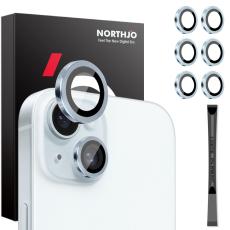 NORTHJO NORTHJO iPhone 15/15 Plus/14/14 Plus Linsskydd 3-PACK Bl&aring; - Teknikhallen.se