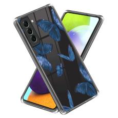  Samsung Galaxy S24 Plus Skal Med Tryck Bl&aring; Fj&auml;rilar - Teknikhallen.se