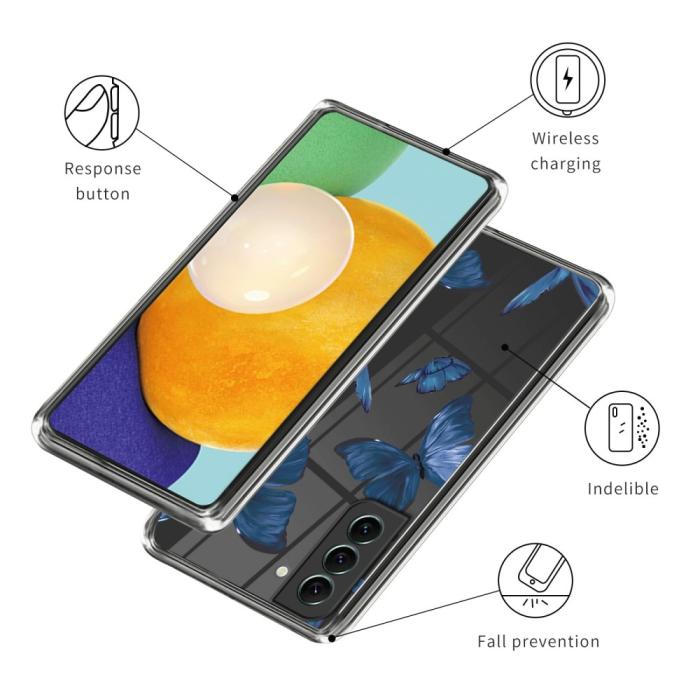 Bild 3,  Samsung Galaxy S24 Plus Skal Med Tryck Blå Fjärilar - Teknikhallen.se