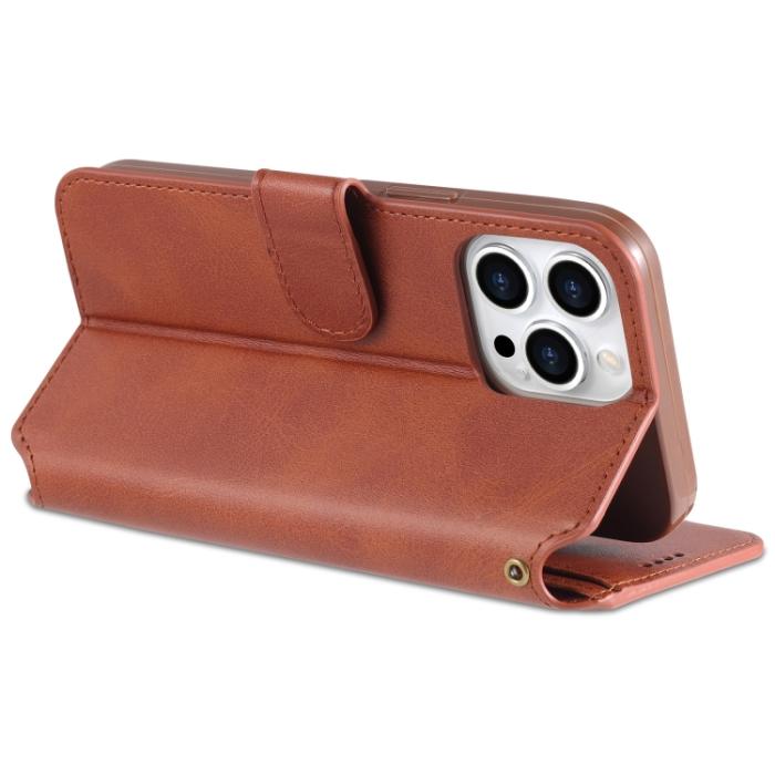 Bild 5, AZNS AZNS iPhone 14 Pro Fodral Läder Brun - Teknikhallen.se