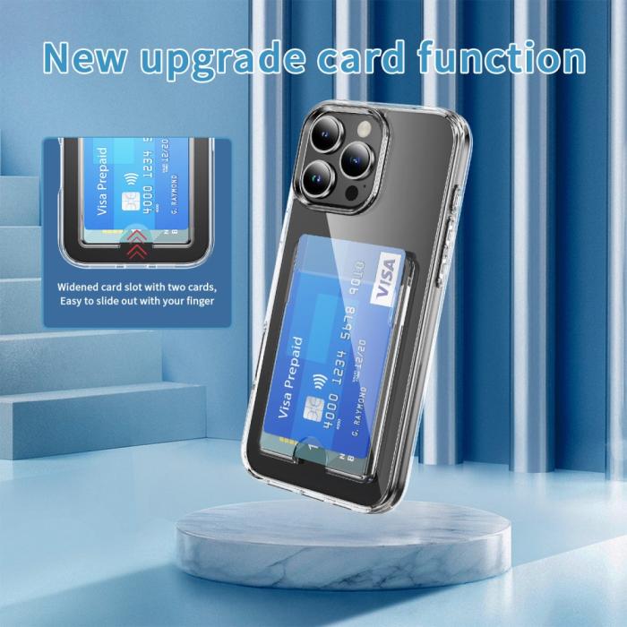 Bild 3,  iPhone 16 Pro Max Skal Med Kortfack Transparent - Teknikhallen.se