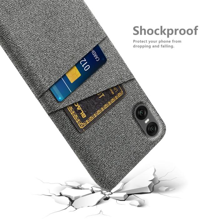 Bild 4,  Sony Xperia 10 VII Skal Med Kortfack Tygbelagt Grå - Teknikhallen.se