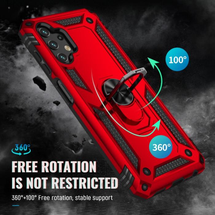 Bild 3,  Samsung Galaxy A13 4G Skal Shockproof Ring Armor Röd - Teknikhallen.se