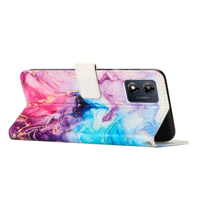 Bild 3,  Motorola Moto E13 Fodral Marmor Rosa/Lila - Teknikhallen.se