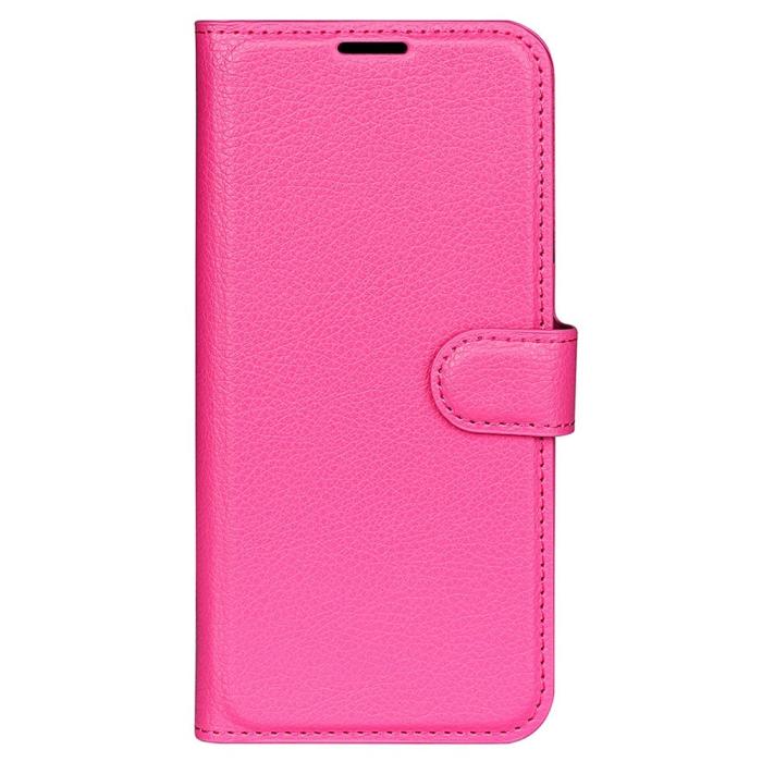Bild 5,  Samsung Galaxy S23 Ultra Fodral Litchi Läder Rosa - Teknikhallen.se