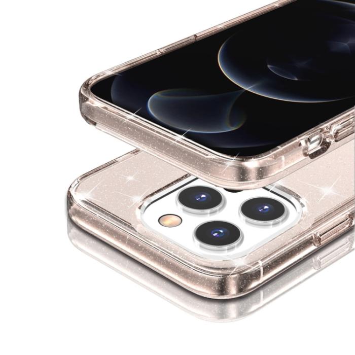 Bild 5,  iPhone 14 Pro Max Skal Shockproof Glitter TPU Roséguld - Teknikhallen.se