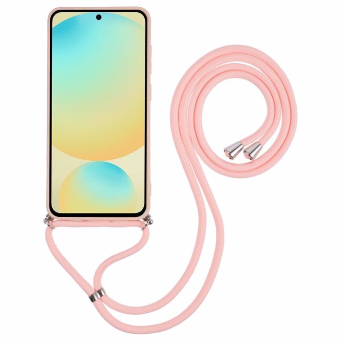 Bild 2,  Samsung Galaxy S25 Skal TPU Med Mobilsnöre Rosa - Teknikhallen.se
