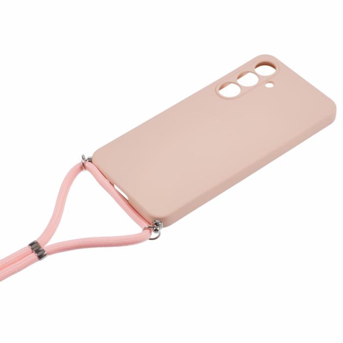 Bild 3,  Samsung Galaxy S25 Skal TPU Med Mobilsnöre Rosa - Teknikhallen.se