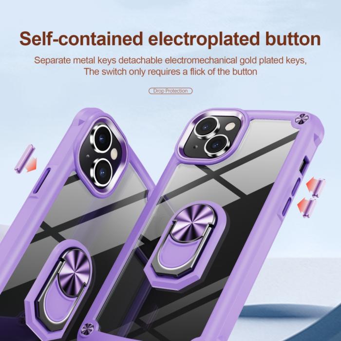 Bild 3,  iPhone 15 Plus Skal Ring Shockproof Hybrid Lila - Teknikhallen.se