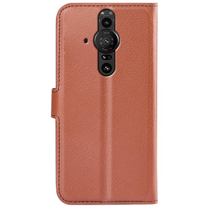 Bild 3,  Sony Xperia Pro-I Fodral Litchi Textur Brun - Teknikhallen.se