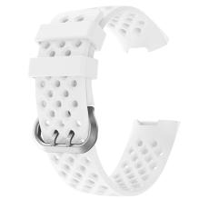  Silikon Armband Ih&aring;ligt Fitbit Charge 3 / 4 Vit - Teknikhallen.se